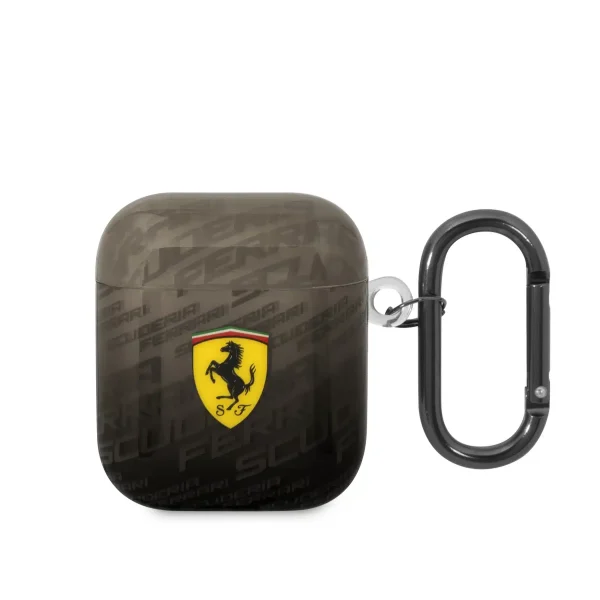 FERRARI AIRPODS CASE TPU PATTERN BLACK