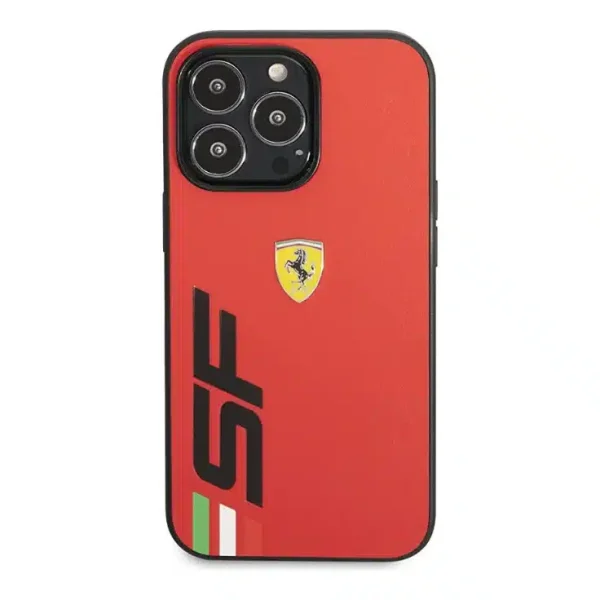 FERRARI - iPhone 13 Pro PU LEATHER CASE PRINTED BIG SF LOGO - RED - NEW