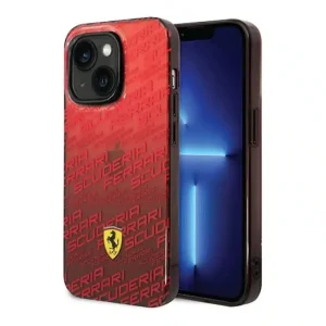 FERRARI - iPhone 14 GRADIENT PCTPU CASE ALLOVER SCUDERIA AND DYED BUMPER - RED