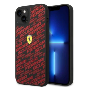 iPhone 14 Plus - Silicone Black Case with Scuderia Ferrari print