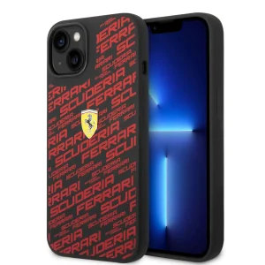 iPhone 14 - Silicone Black Case with Scuderia Ferrari print