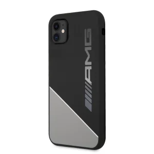 AMG iPhone 11 Liquid Silicone Case, Stylish Two-Tone White & Grey Design for Enhanced Protection