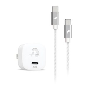 20W Bundle with USB-C to USB-C Cable White